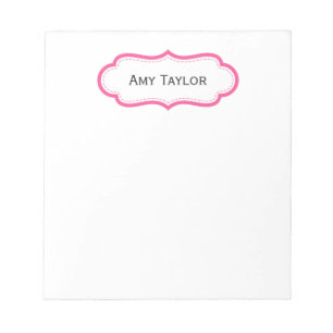 Modern rosa Personalisierter Editor Notizblock