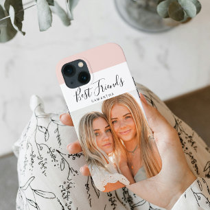 Modern rosa Persönliches Foto Beste Freundschaft Case-Mate iPhone Hülle