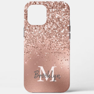 Modern rosa Rose Gold Glitzer Confetti Mit Monogra Case-Mate iPhone Hülle