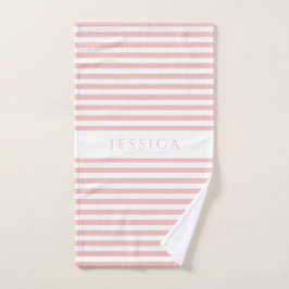 Modern rosa Streifen Muster Badhandtuch Set