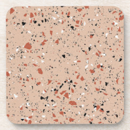 Modern rosa Terrazzo Print Pattern Getränkeuntersetzer