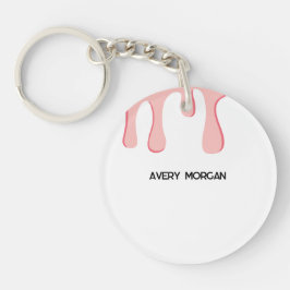 Modern rosa Tropfen Name Schlüsselanhänger