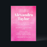 Modern rosa Wasserfarbe Trendy Chic Bat Mitzvah Einladung<br><div class="desc">Personalisiert Modern rosa Wasserfarbe Trendy Chic Bat Mitzvah Einladung</div>