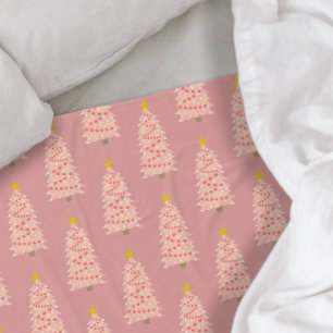 Modern rosa Weihnachtsbaum auf Mauve Fleece Blanke