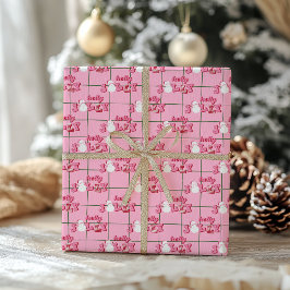 Modern rosa Weihnachtswrapping Paper Geschenkpapier