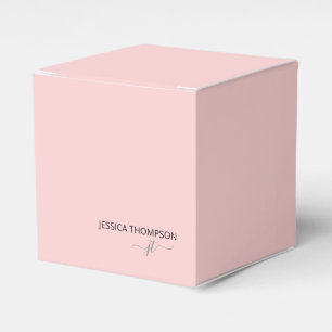 Modern Rosafarben Weiblich Einfach Skript Monogram Geschenkschachtel