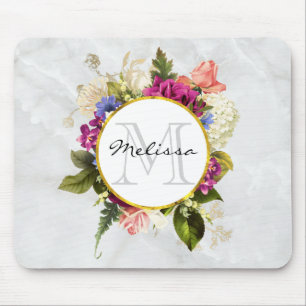 Modern rosafarbenes Blumenmotiv Mousepad