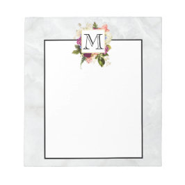 Modern rosafarbenes Blumenmotiv Notizblock