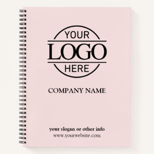 Modern rosafarbenes Firmenlogo Notizbuch