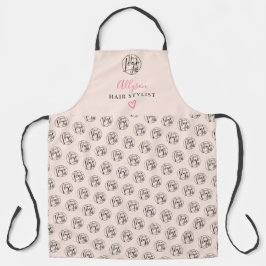 Modern rosafarbenes Logo-Muster Schürze