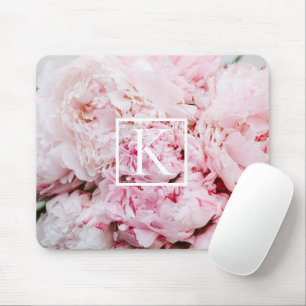 Modern rosafarbenes Monogramm-Mouse-Pad Mousepad