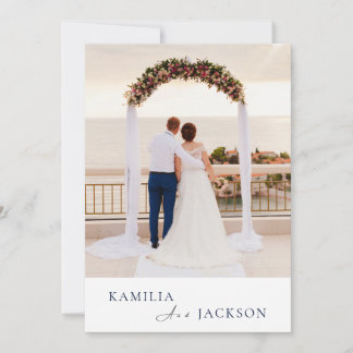 Modern Rose Gold Black Back Minimalist Wedding  Einladung