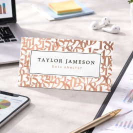 Modern Rose Gold Data Analyst Visitenkarte