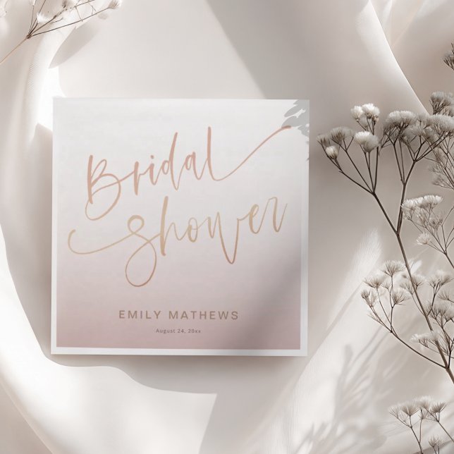 Modern Rose Gold Gradient Bridal Shower  Serviette (Von Creator hochgeladen)
