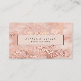 Modern Rose Gold Marmor Visitenkarte