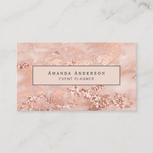 Modern Rose Gold Marmor Visitenkarte