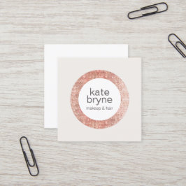 Modern Rose Gold Sequin Cosmetologin Beauty Salon Quadratische Visitenkarte