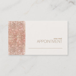Modern Rose Gold Sequins Salon Terminierungskarte Terminkarte