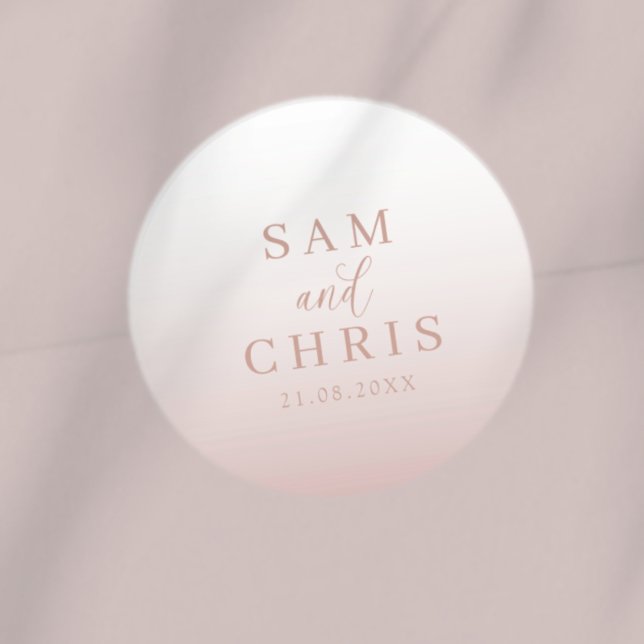 Modern Rose Gold Wedding Monogram  Runder Aufkleber (Von Creator hochgeladen)