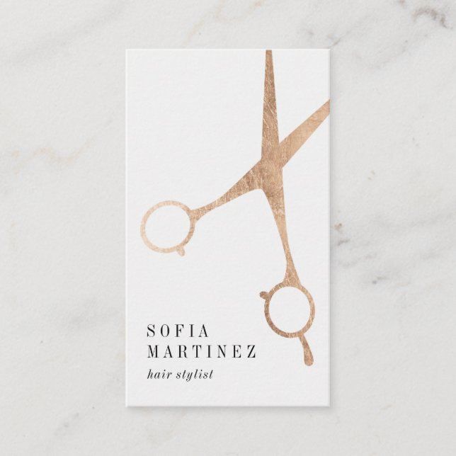 Modern Rose Goldfolie-Styleszisse-Logo Visitenkarte (Vorderseite)
