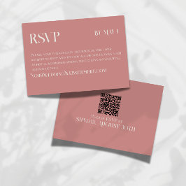 Modern Rose Pink Classic Wedding RSVP and QR Code Karte