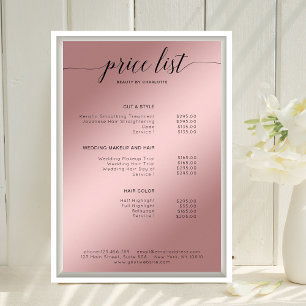 Modern, Rosegold (Imitat) Preisliste Poster