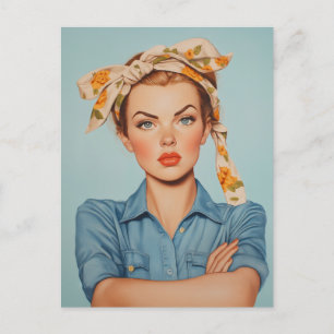 Modern Rosie Portrait Postkarte