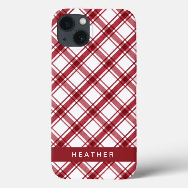 Modern Rot Weiß Case-Mate iPhone Hülle (Rückseite)