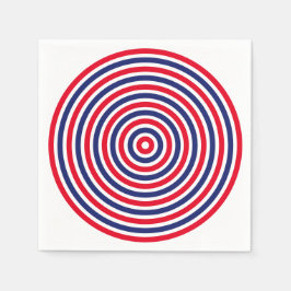 Modern Rot-Weiß-Rundstreifen-Muster Spaß Serviette