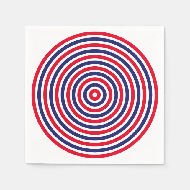 Modern Rot-Weiß-Rundstreifen-Muster Spaß Serviette (Vorderseite)