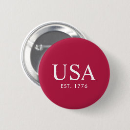 Modern Rot Weiß USA Gegründet 1776 Button
