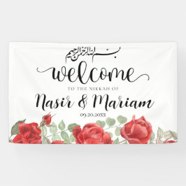 Modern Rote Rose Islamischer Nikkah-Banner Banner