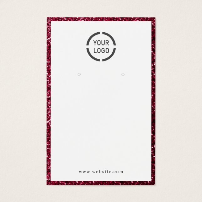 Modern roter Glitzer mit Sonderzeichen Ohranzeige (Vorderseite)