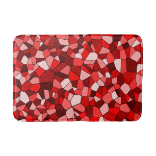 Modern rotes geometrisches Mosaikmuster Badematte