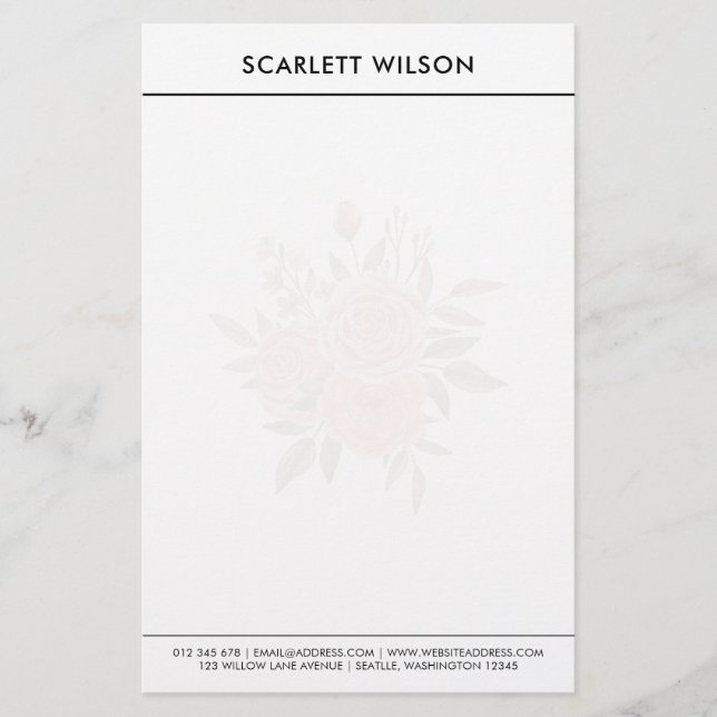 Modern Rust & Emerald Flowers Personalized  Briefpapier (Vorderseite)