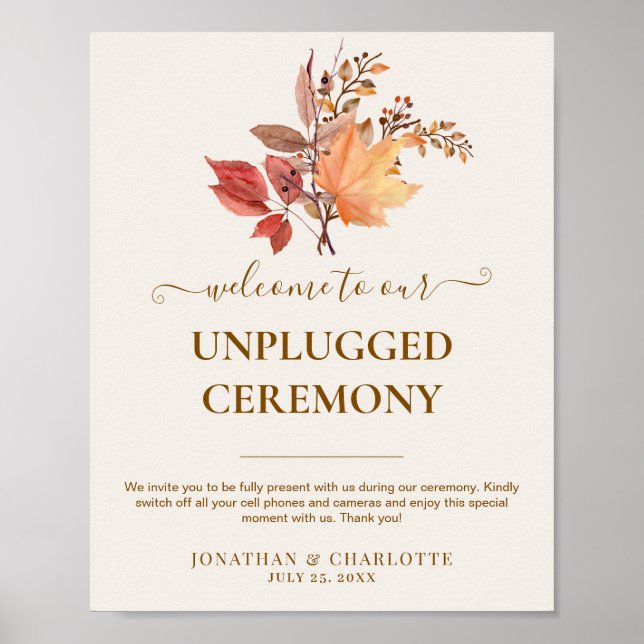 Modern Rustic Fall Boho Flower Wedding  Poster (Vorne)