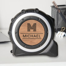 Modern Rustic Monogram Name Initial on Wood Grain