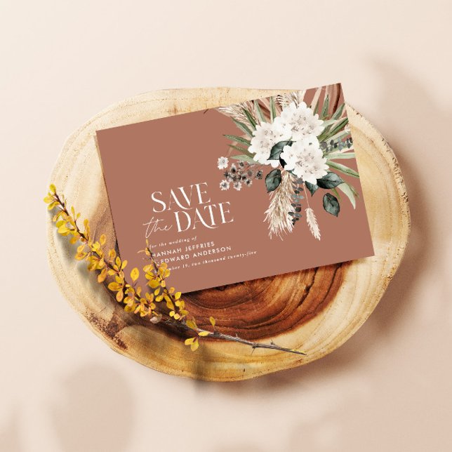 Modern rustic pampas eucalyptus botanical elegant  save the date (Von Creator hochgeladen)