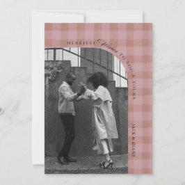 Modern Rustic Plaid Holiday Photo Card Personalize Einladung