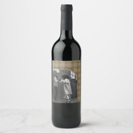 Modern Rustic Plaid Holiday Wine Label Personalize Weinetikett
