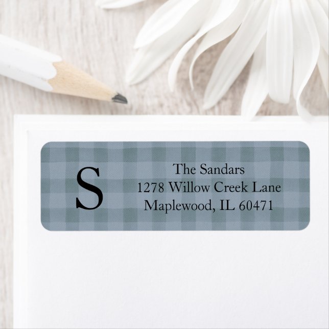 Modern Rustic Plaid Return Address Labels (Insitu)