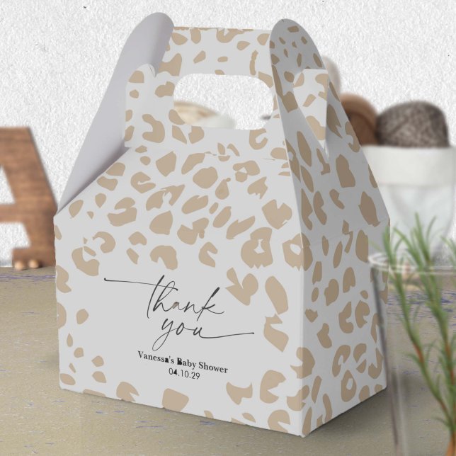 Modern Safari Animal Print Gender Neutral Dusche Geschenkschachtel (Modern Animal Print Gender Neutral Baby Shower Favor box.)