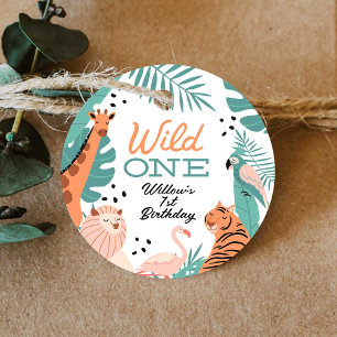 Modern Safari Animals Wild One Birthday Gefallen T Geschenkanhänger