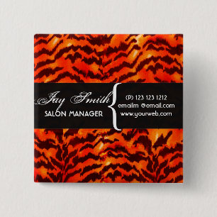 Modern Safari WildLife Stripes Mustername Button