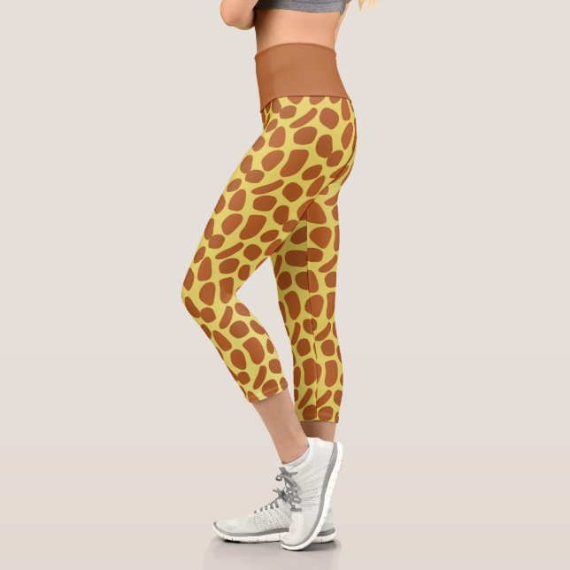 Modern Safari Wildtiergiraffe Skin Pattern Capri Leggings (Links)