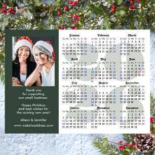 Modern Sage Green 2026 Calendar Business Foto Feiertagskarte