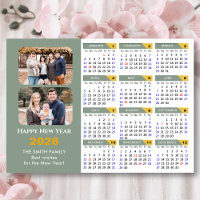 Modern Sage Green 2026 Kalender 2 Foto Magnetic