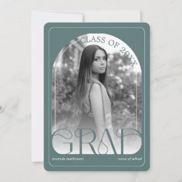 Modern Sage Green Arch Graduation Announcement Ankündigung