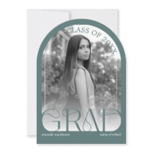 Modern Sage Green Arch Photo Graduation Party