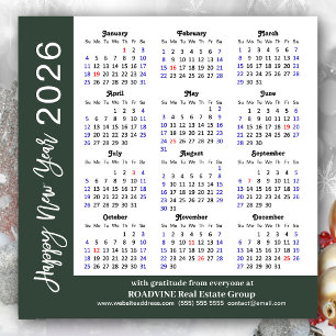 Modern Sage Green Business 2026 Kalender Einfach Feiertagskarte